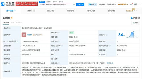 埃斯頓等企業聯手成立鼎匯具身智能機器人創新中心，注冊資本達6000萬，聚焦軟件開發